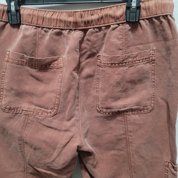 C&C California Ginger Spice Linen Cargo Pants Boho Sz Medium - Picture 10 of 15